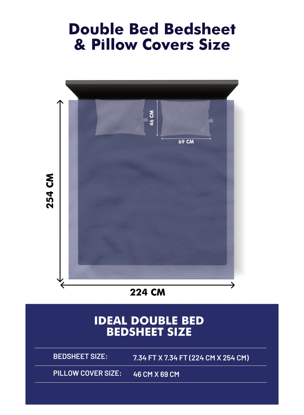 120 GSM Polyester Double Bed Bedsheet with 2 Pillow Covers - Updated - Updated - Image 4