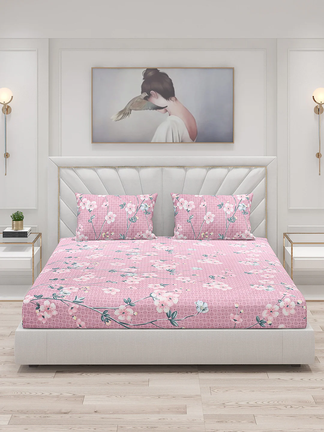 120 GSM Polyester Double Bed Bedsheet with 2 Pillow Covers - Updated - Updated - Image 3