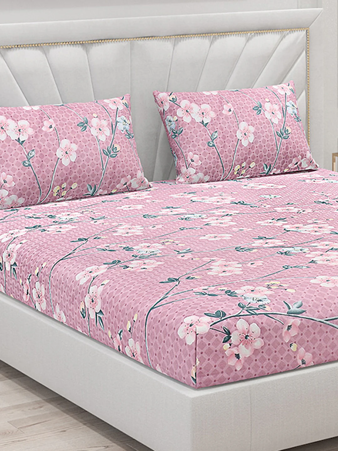 120 GSM Polyester Double Bed Bedsheet with 2 Pillow Covers - Updated - Updated - Image 5