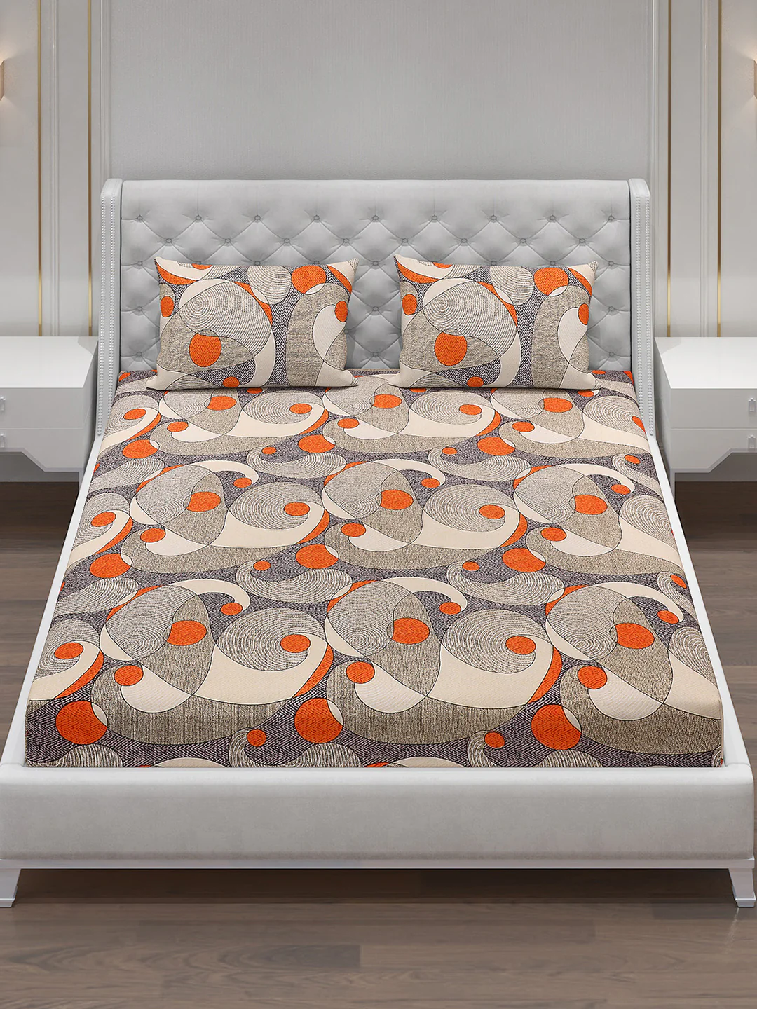 120 GSM  Polyester Double Bed Bedsheet with 2 Pillow Covers - Updated - Image 2
