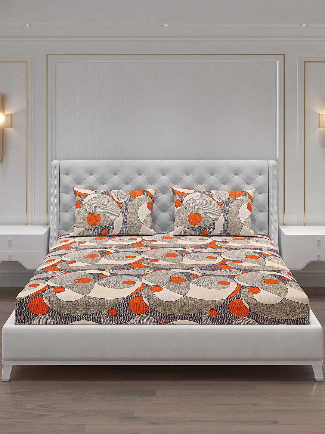 120 GSM  Polyester Double Bed Bedsheet with 2 Pillow Covers - Updated - Image 3