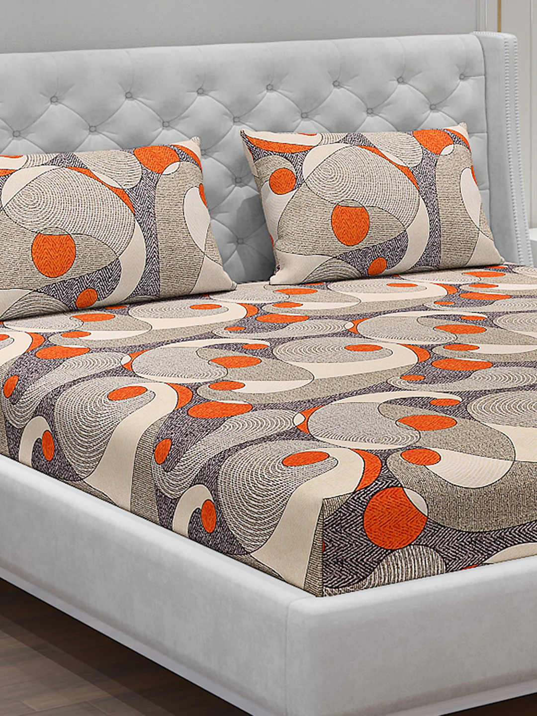 120 GSM  Polyester Double Bed Bedsheet with 2 Pillow Covers - Updated - Image 5