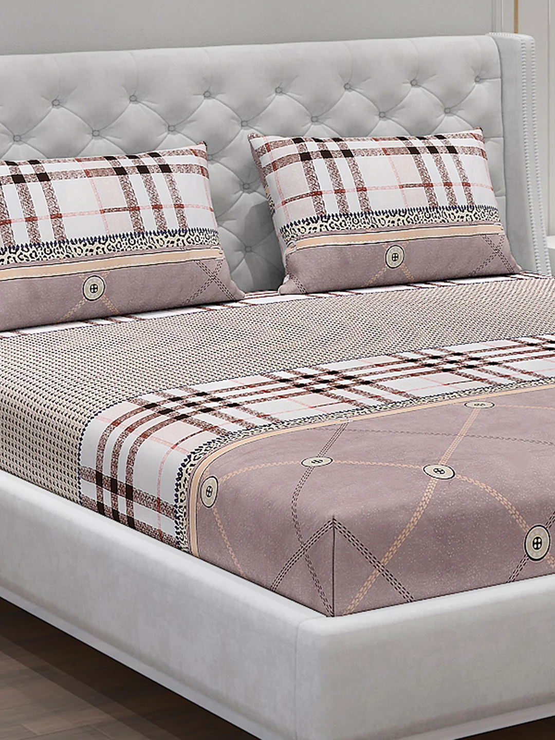 120 GSM  Polyester Double Bed Bedsheet with 2 Pillow Covers - Updated - Updated - Image 5