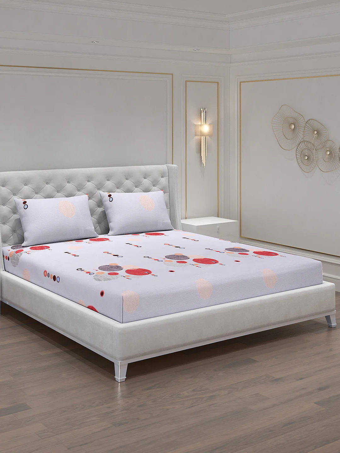 120 GSM  Polyester Double Bed Bedsheet with 2 Pillow Covers - Updated - Updated - Image 2