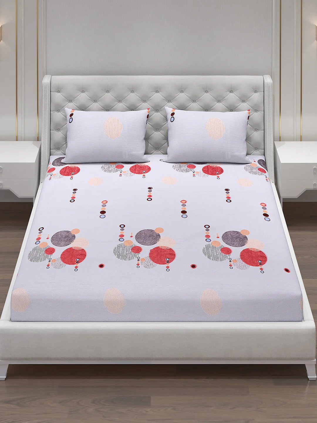 120 GSM  Polyester Double Bed Bedsheet with 2 Pillow Covers - Updated - Updated - Image 3
