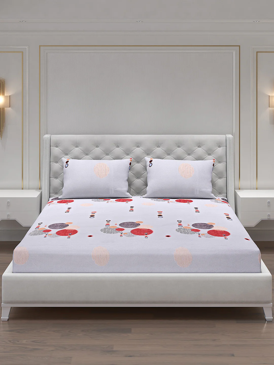 120 GSM  Polyester Double Bed Bedsheet with 2 Pillow Covers - Updated - Updated - Image 4