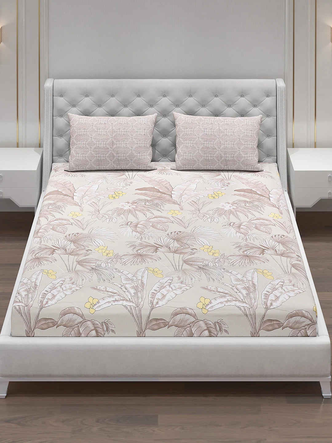 120 GSM  Polyester Double Bed Bedsheet with 2 Pillow Covers - Updated - Updated - Image 2