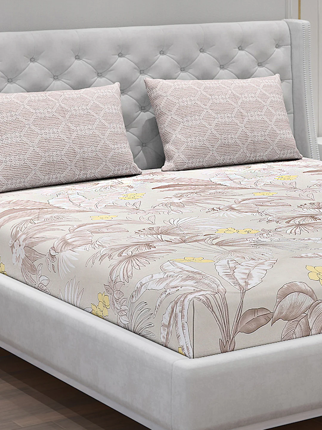 120 GSM  Polyester Double Bed Bedsheet with 2 Pillow Covers - Updated - Updated - Image 5