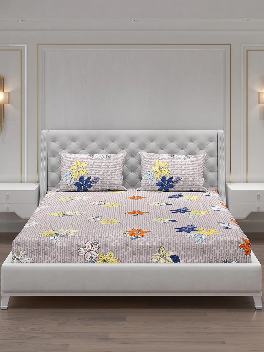 120 GSM  Polyester Double Bed Bedsheet with 2 Pillow Covers - Updated - Updated - Image 3