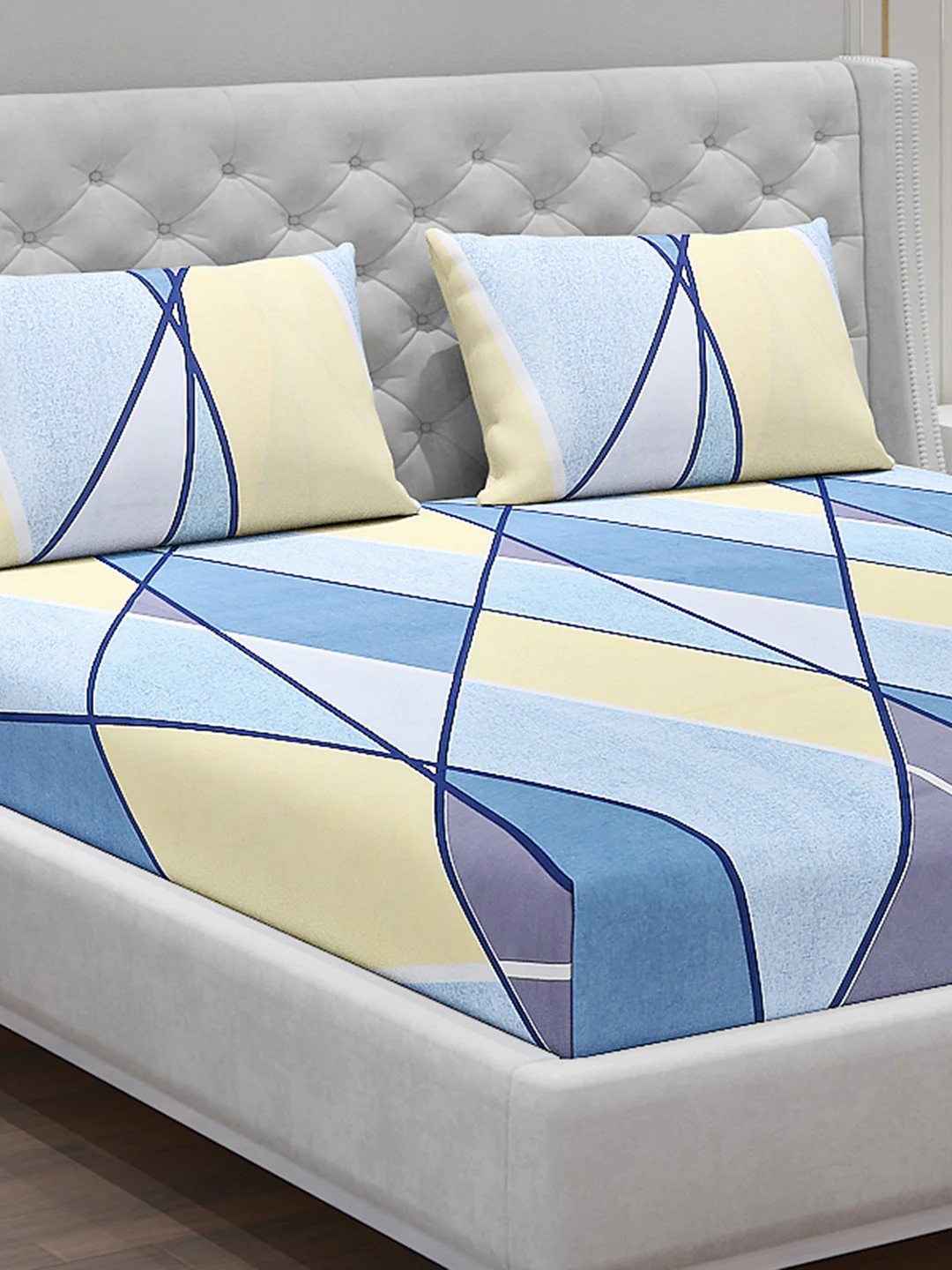 120 GSM  Polyester Double Bed Bedsheet with 2 Pillow Covers - Updated - Updated - Image 5