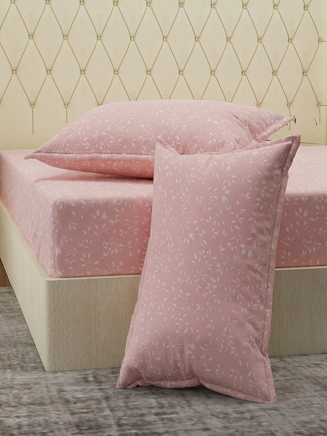120 GSM Polyester Double Bed Bedsheet with 2 Pillow Covers Clara Collection - Image 5