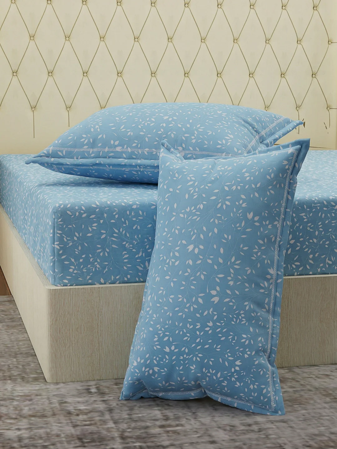 120 GSM Polyester Double Bed Bedsheet with 2 Pillow Covers Clara Collection - Image 5