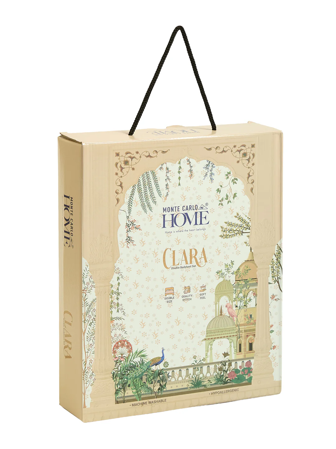 120 GSM Polyester Double Bed Bedsheet with 2 Pillow Covers Clara Collection - Image 11