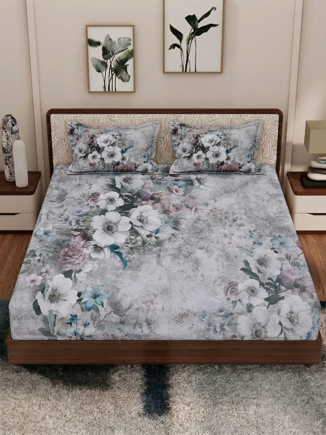 120 GSM Polyester King Size Bedsheet with 2 Pillow Covers Soft Touch Collection - Image 6