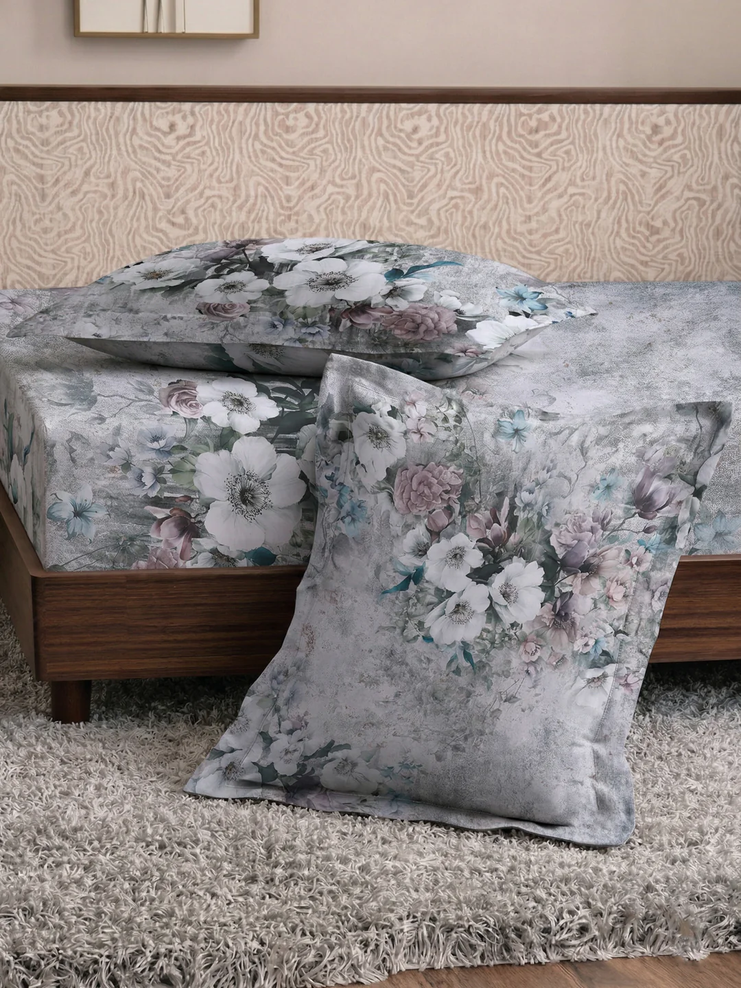 120 GSM Polyester King Size Bedsheet with 2 Pillow Covers Soft Touch Collection - Image 7
