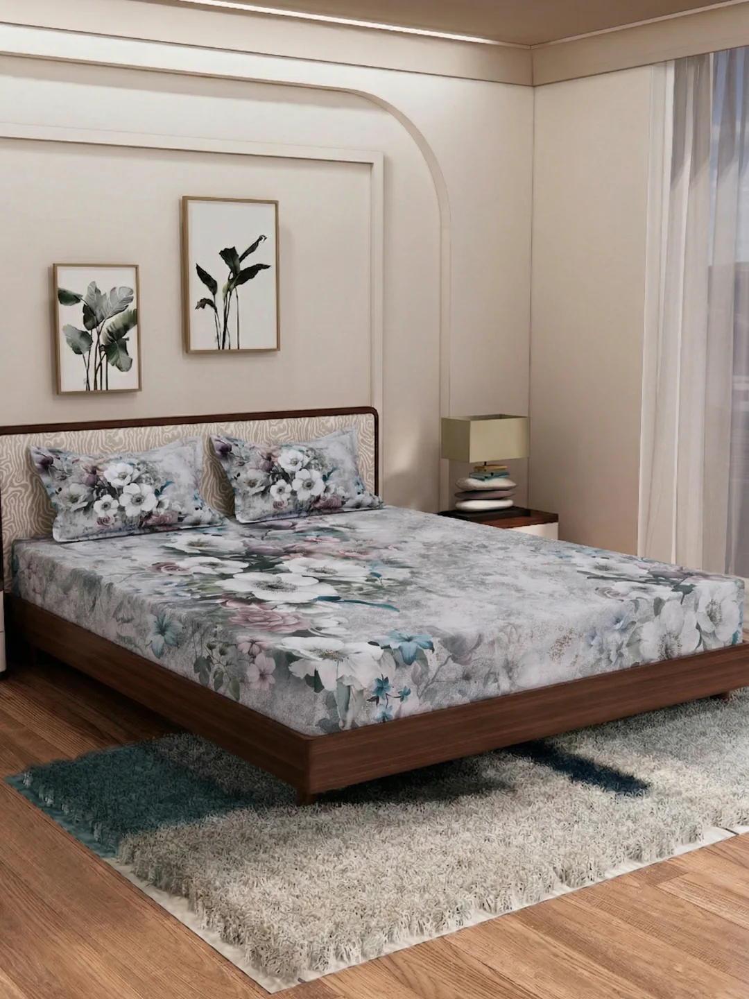 120 GSM Polyester King Size Bedsheet with 2 Pillow Covers Soft Touch Collection - Image 2