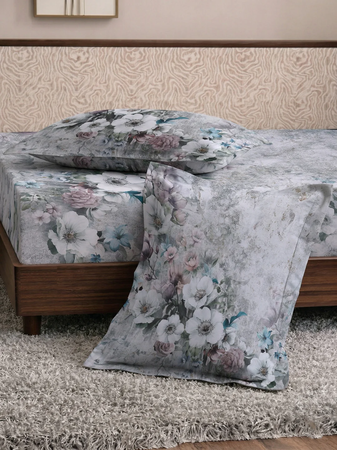 120 GSM Polyester King Size Bedsheet with 2 Pillow Covers Soft Touch Collection - Image 7