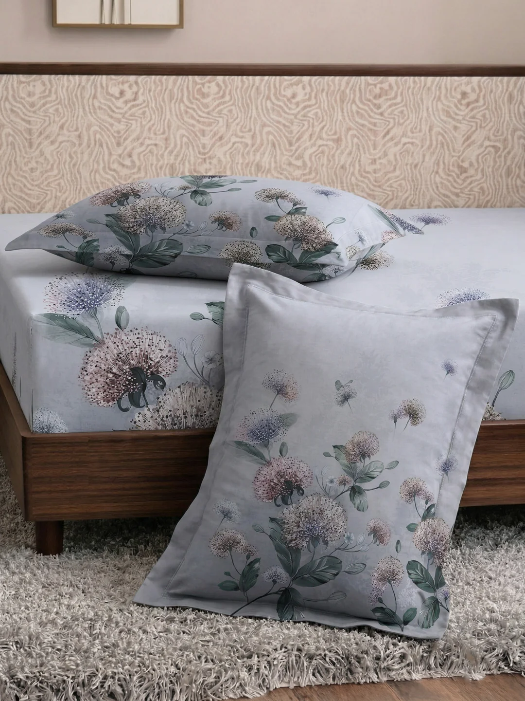 120 GSM Polyester King Size Bedsheet with 2 Pillow Covers Soft Touch Collection - Image 7