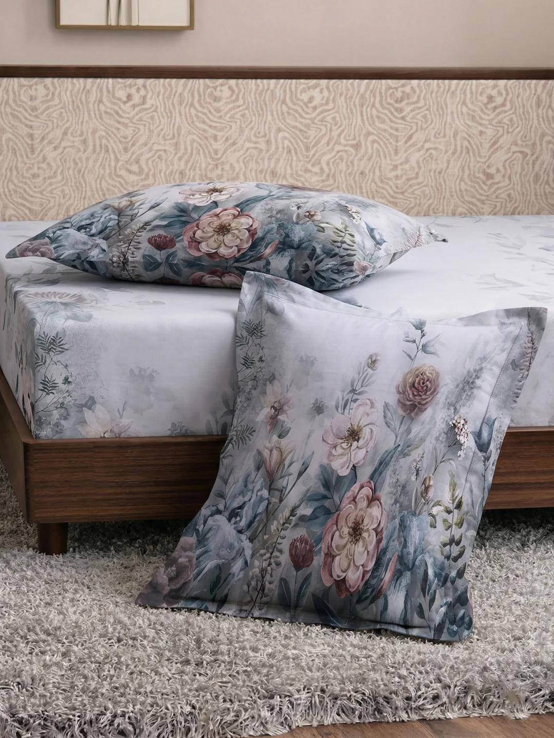 120 GSM Polyester King Size Bedsheet with 2 Pillow Covers Soft Touch Collection - Image 7
