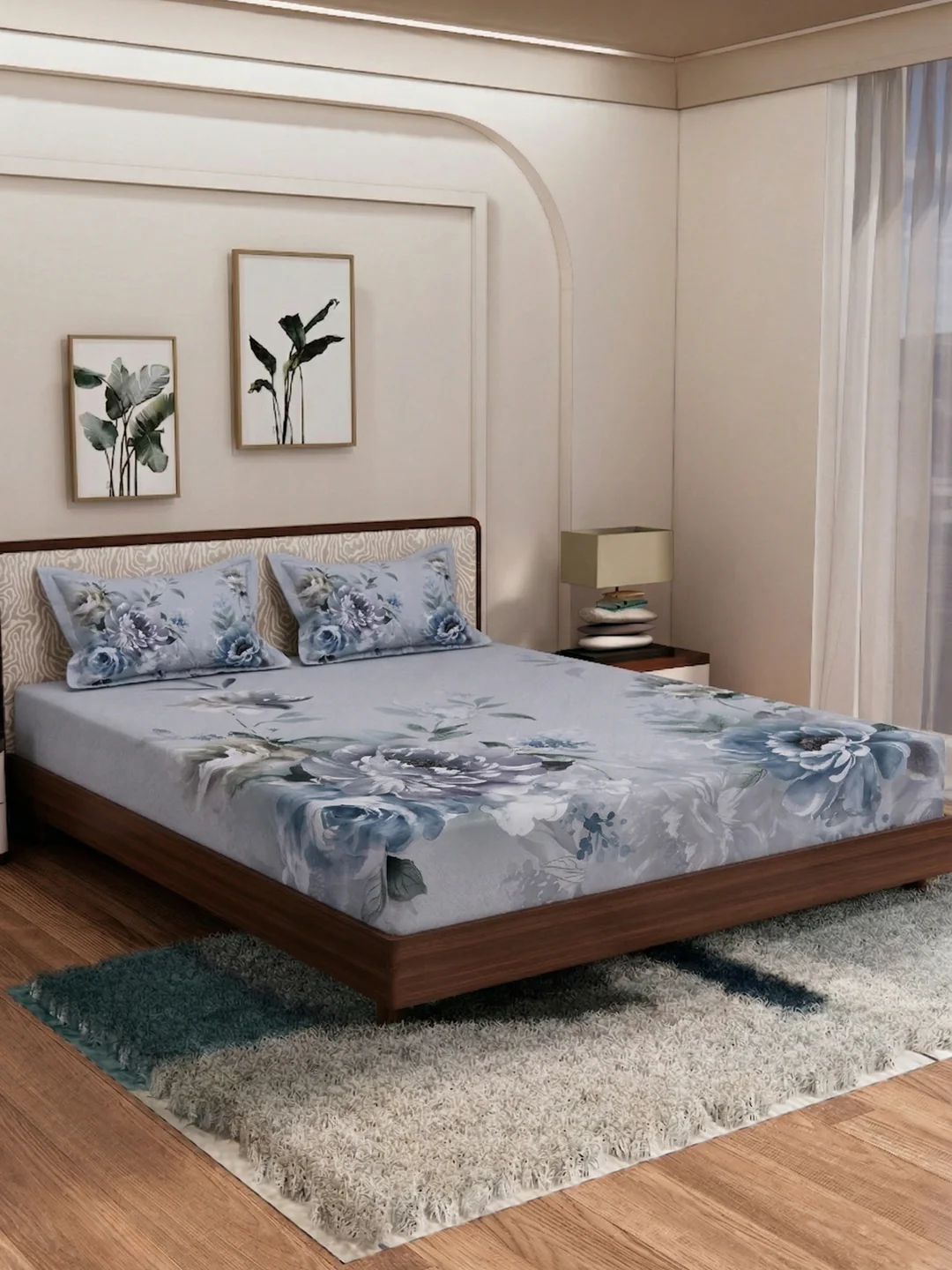 120 GSM Polyester King Size Bedsheet with 2 Pillow Covers Soft Touch Collection - Image 2
