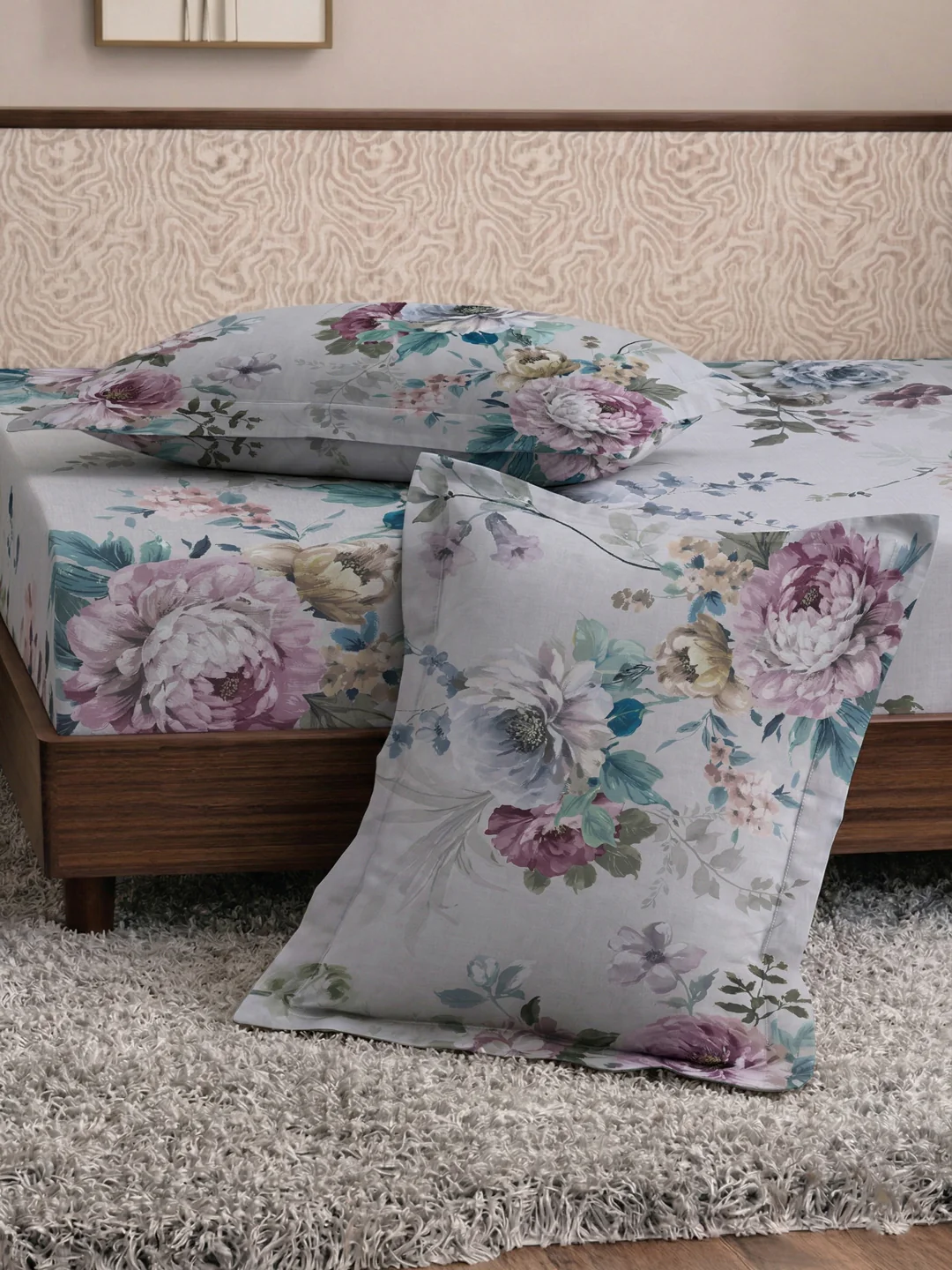 120 GSM Polyester King Size Bedsheet with 2 Pillow Covers Soft Touch Collection - Image 7