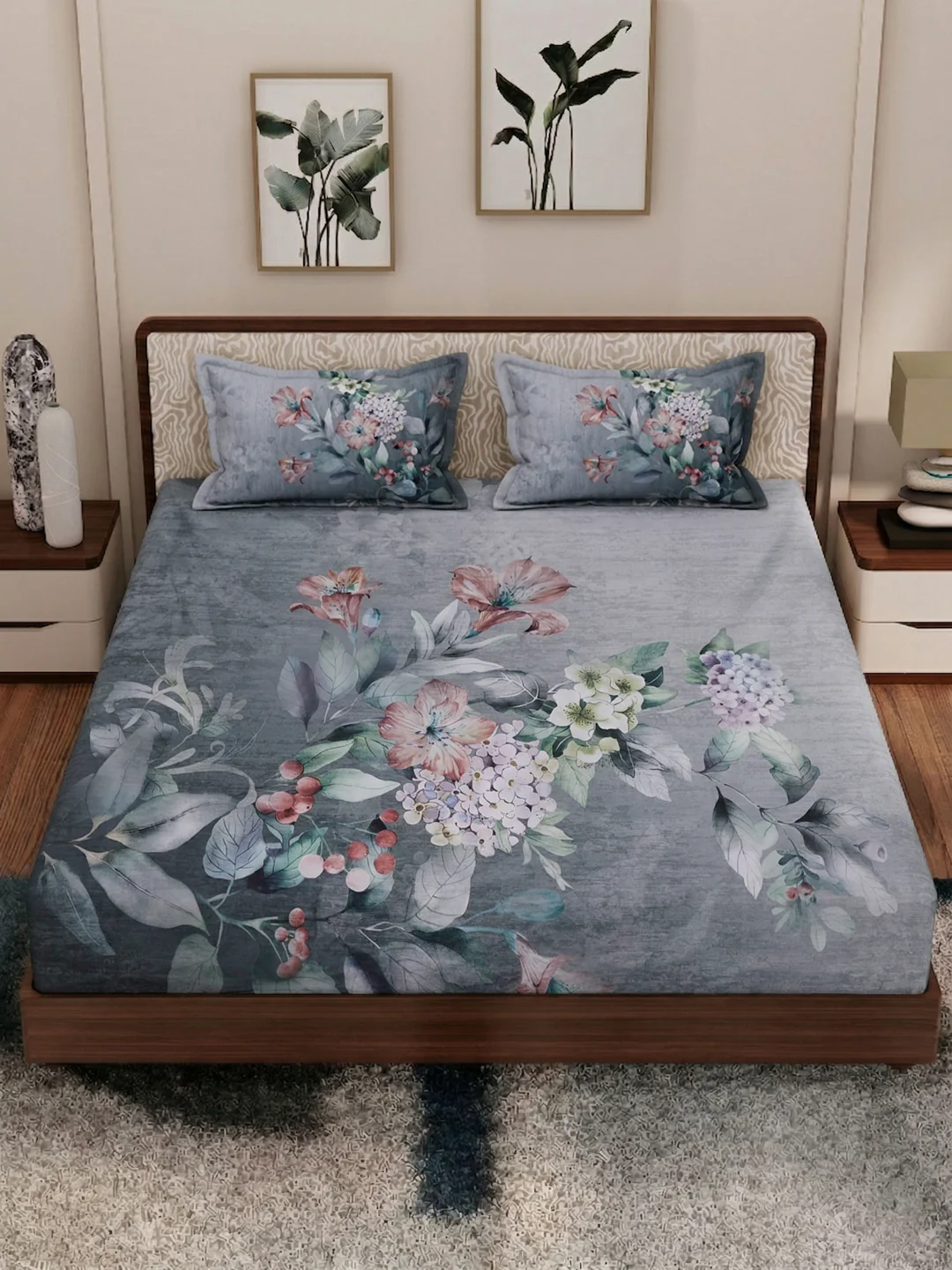 120 GSM Polyester King Size Bedsheet with 2 Pillow Covers Soft Touch Collection - Image 6