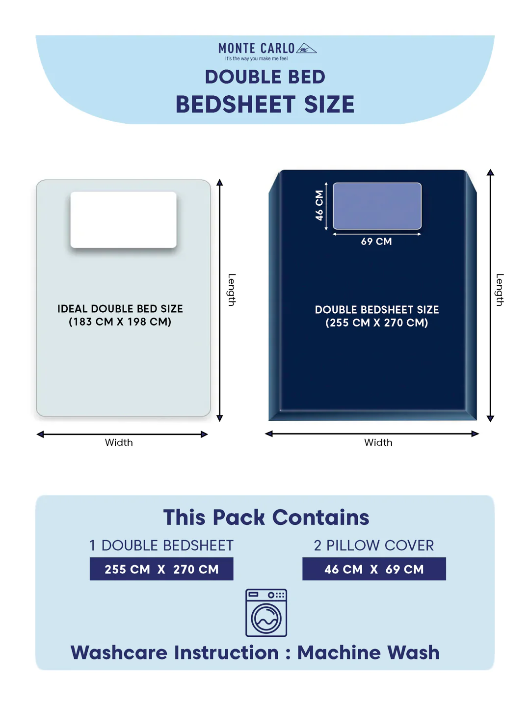 120 GSM Polyester King Size Bedsheet with 2 Pillow Covers Soft Touch Collection - Image 10