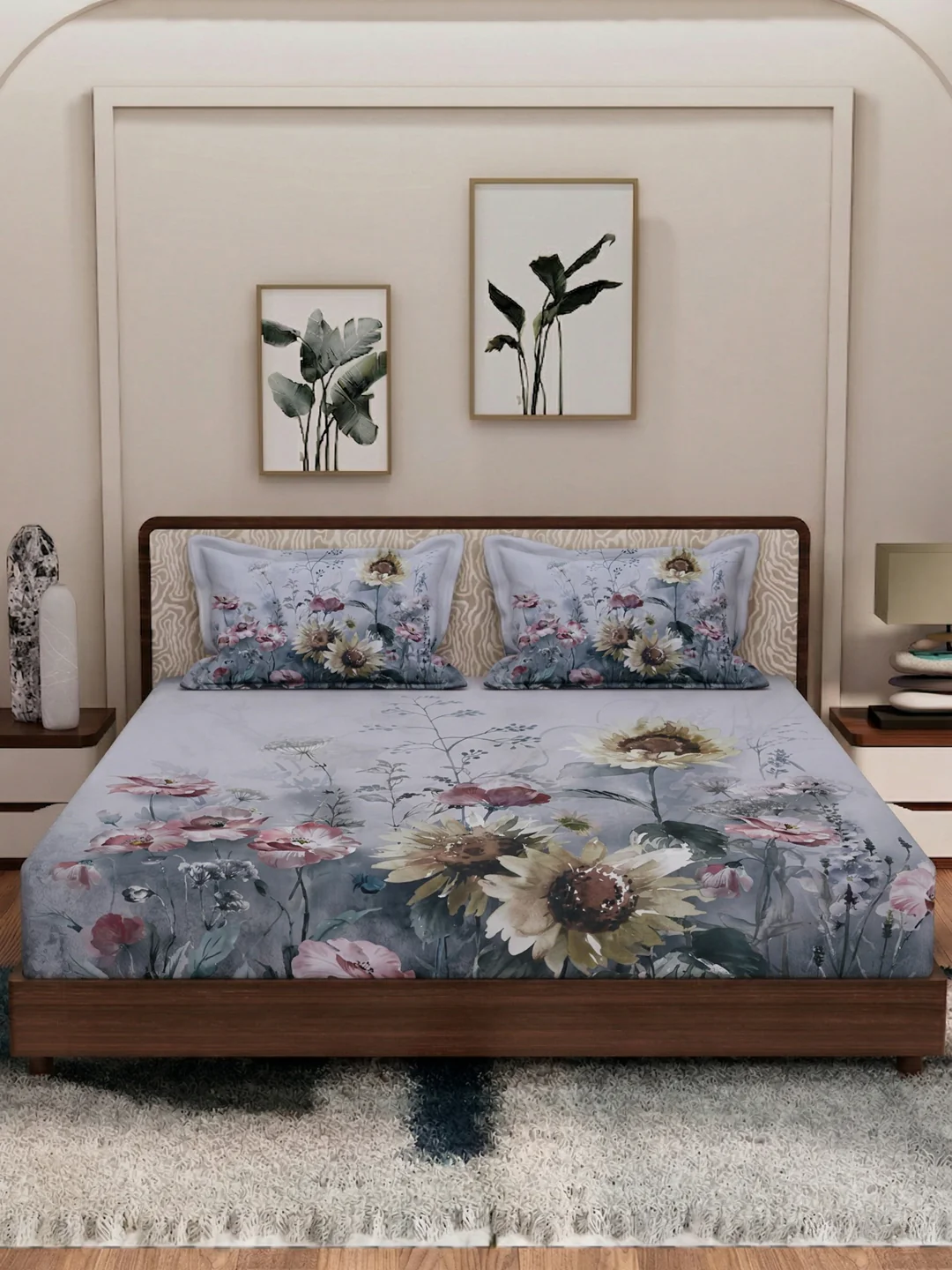 120 GSM Polyester King Size Bedsheet with 2 Pillow Covers Soft Touch Collection - Image 5