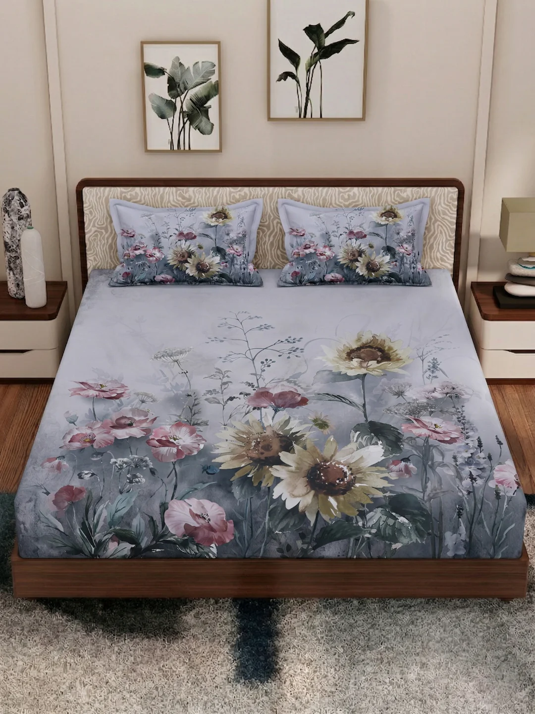 120 GSM Polyester King Size Bedsheet with 2 Pillow Covers Soft Touch Collection - Image 6