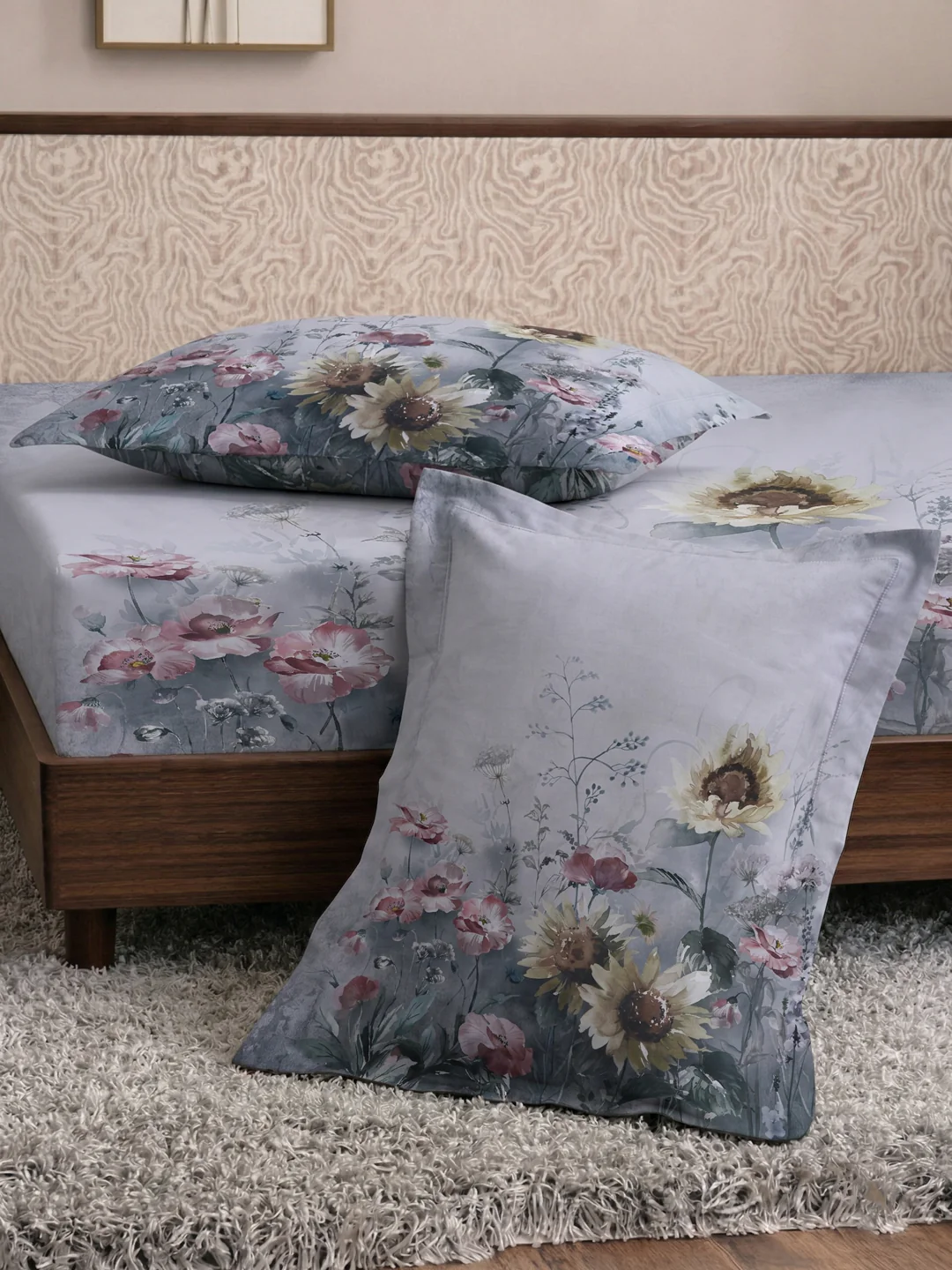 120 GSM Polyester King Size Bedsheet with 2 Pillow Covers Soft Touch Collection - Image 7