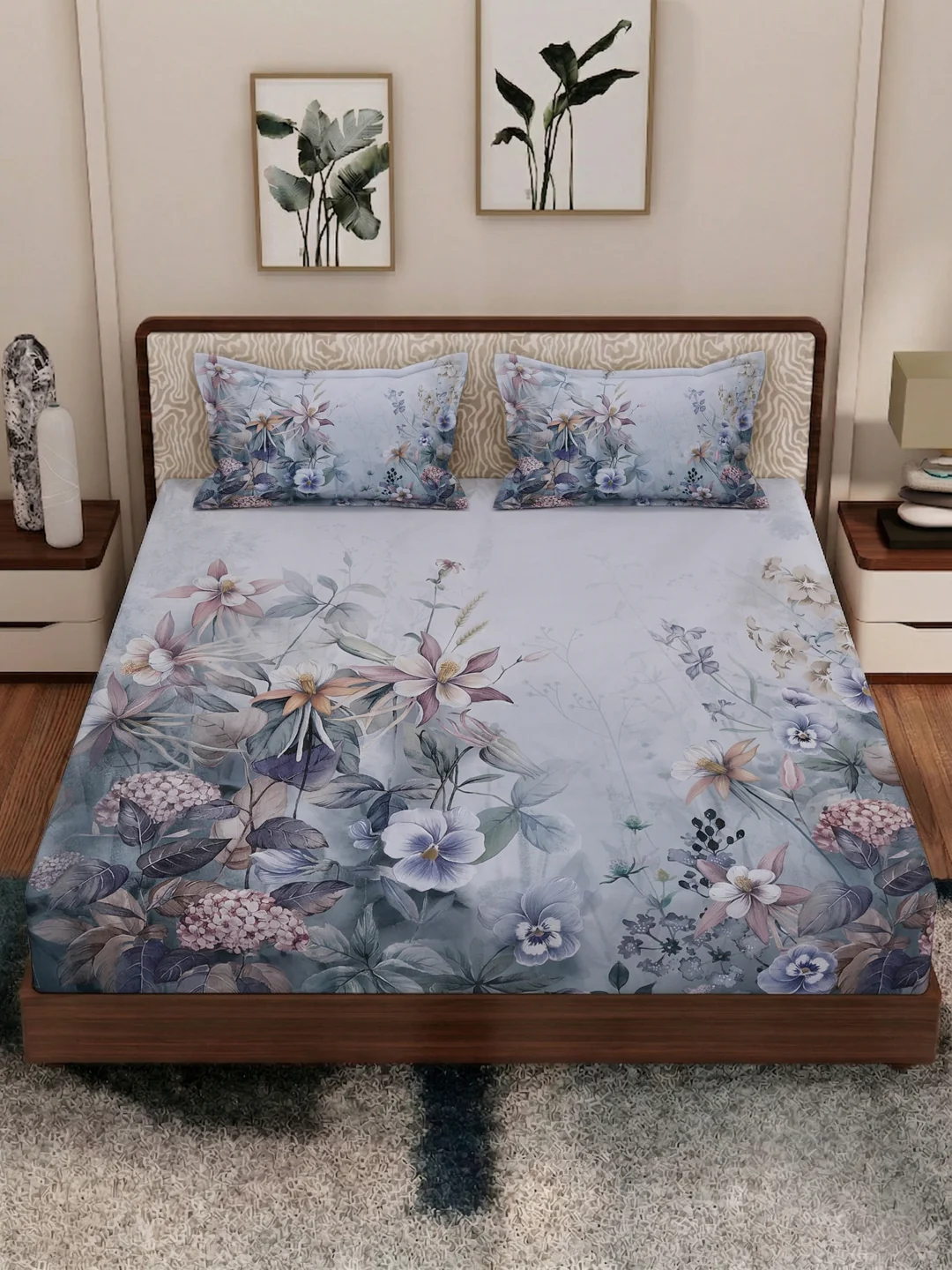 120 GSM Polyester King Size Bedsheet with 2 Pillow Covers Soft Touch Collection - Image 6