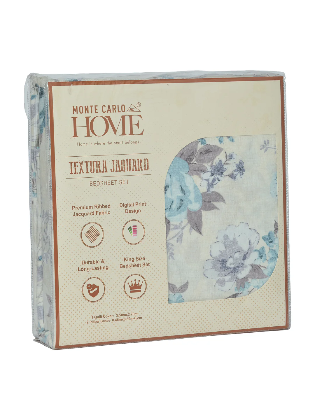 120 GSM Polyester King Size Bedsheet with 2 Pillow Covers Textura Jacquard Collection - Image 11