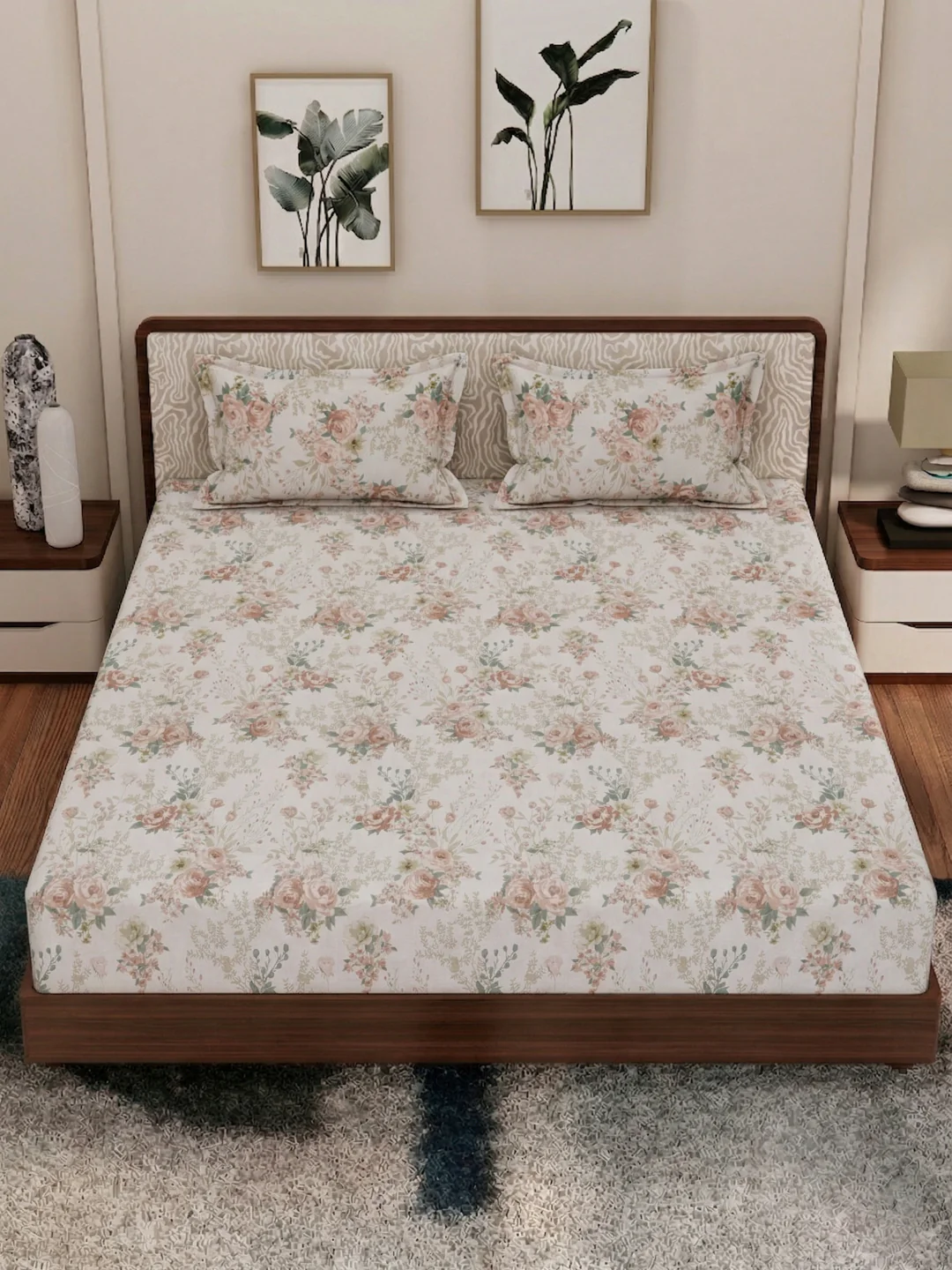 120 GSM Polyester King Size Bedsheet with 2 Pillow Covers Textura Jacquard Collection - Image 6
