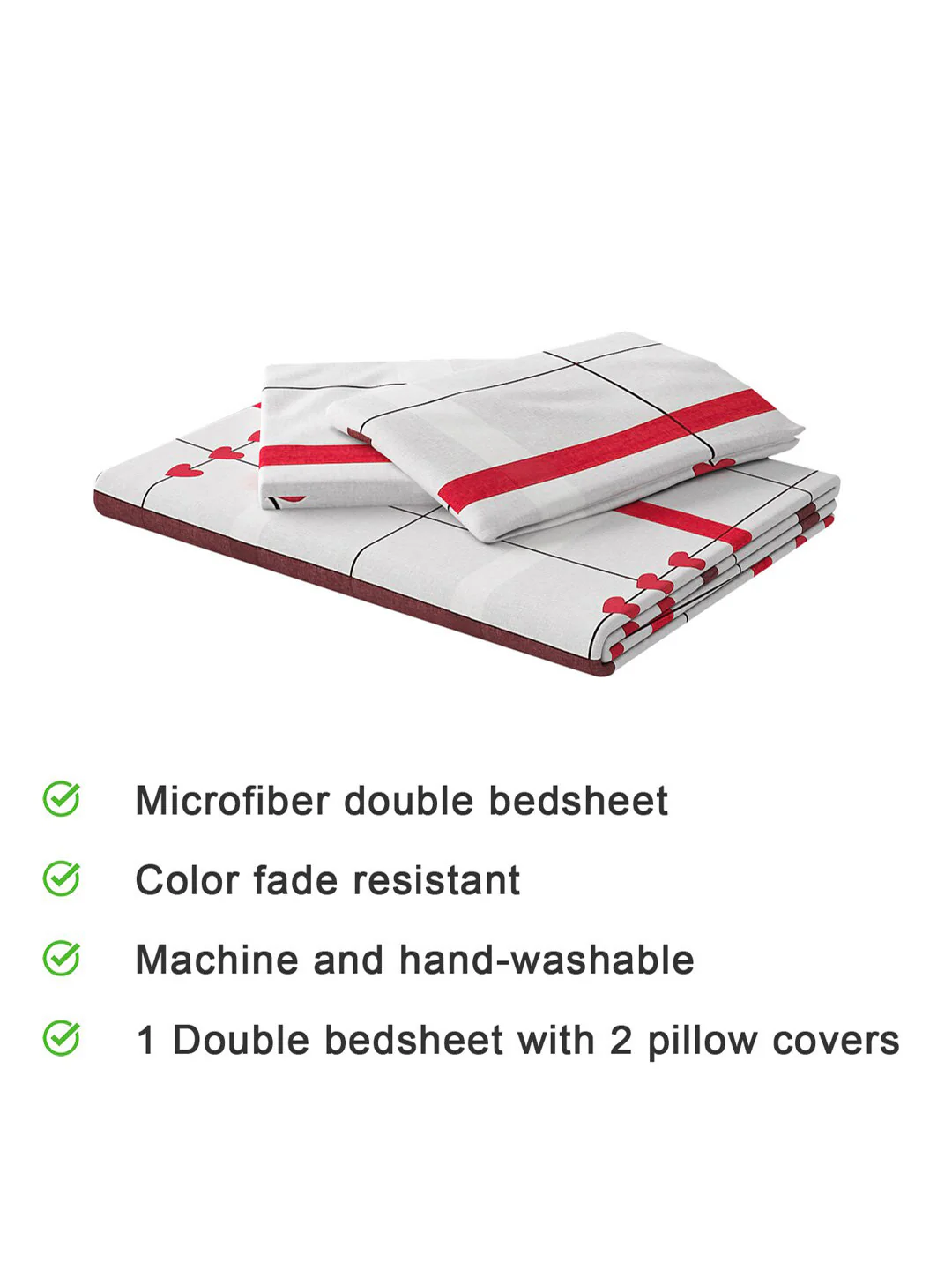 120 GSM Polyester Queen Bed 1 Bedsheet with 2 Pillow Covers (Dazzle) - Image 7