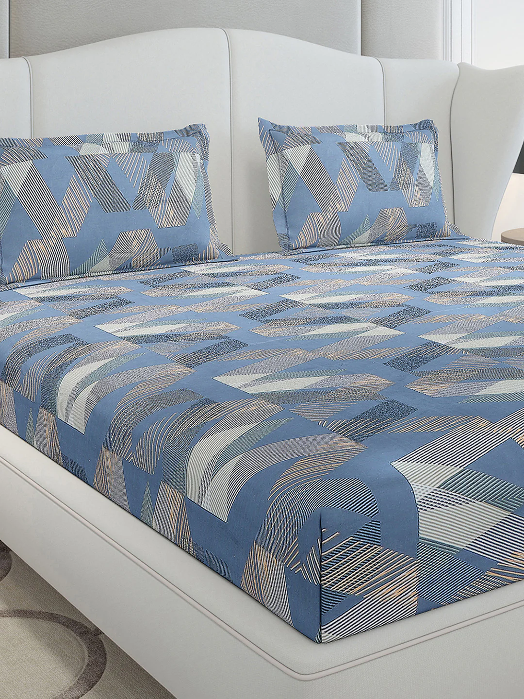 120 GSM Polyester Queen Size 1 Bedsheet with 2 Pillow Covers (Occasion) - Image 4
