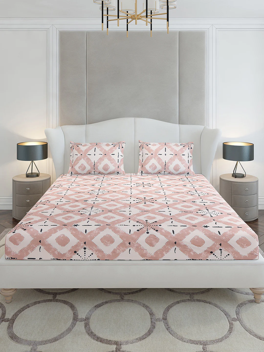 120 GSM Polyester Queen Size 1 Bedsheet with 2 Pillow Covers (Occasion) - Image 3