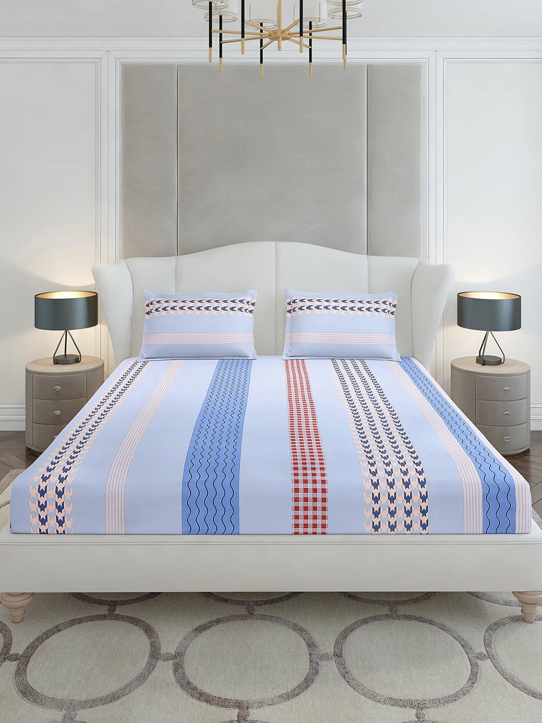 120 GSM Polyester Queen Size 1 Bedsheet with 2 Pillow Covers (Occasion) - Image 3