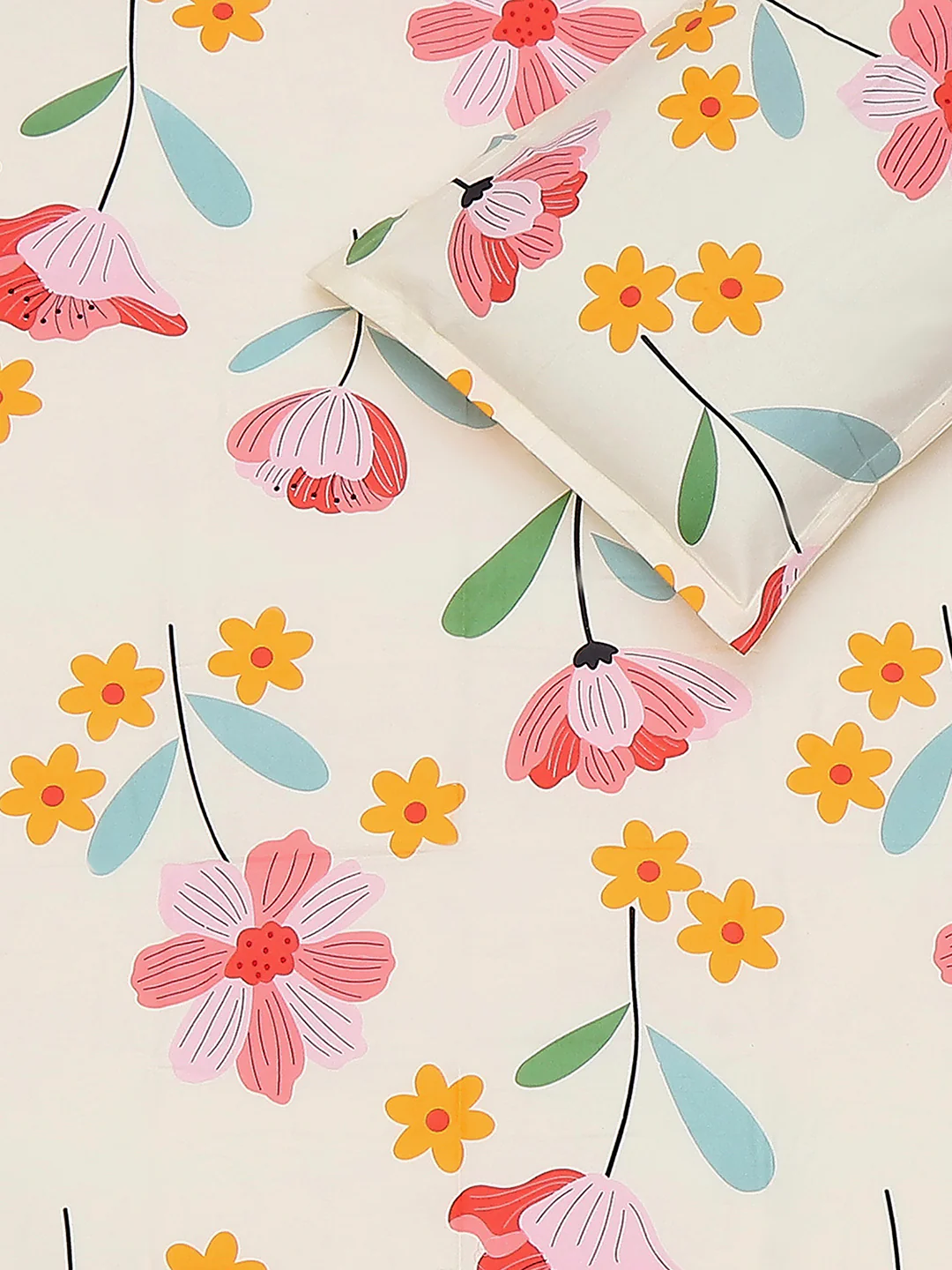 120 GSM Polyester Single Bedsheet with 1 Pillow Cover (Pixel) - Image 5