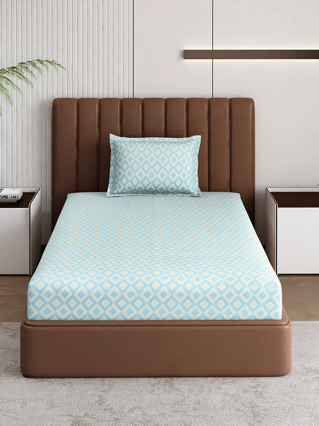 120 GSM Polyester Single Bedsheet with 1 Pillow Cover (Pixel) - Image 3