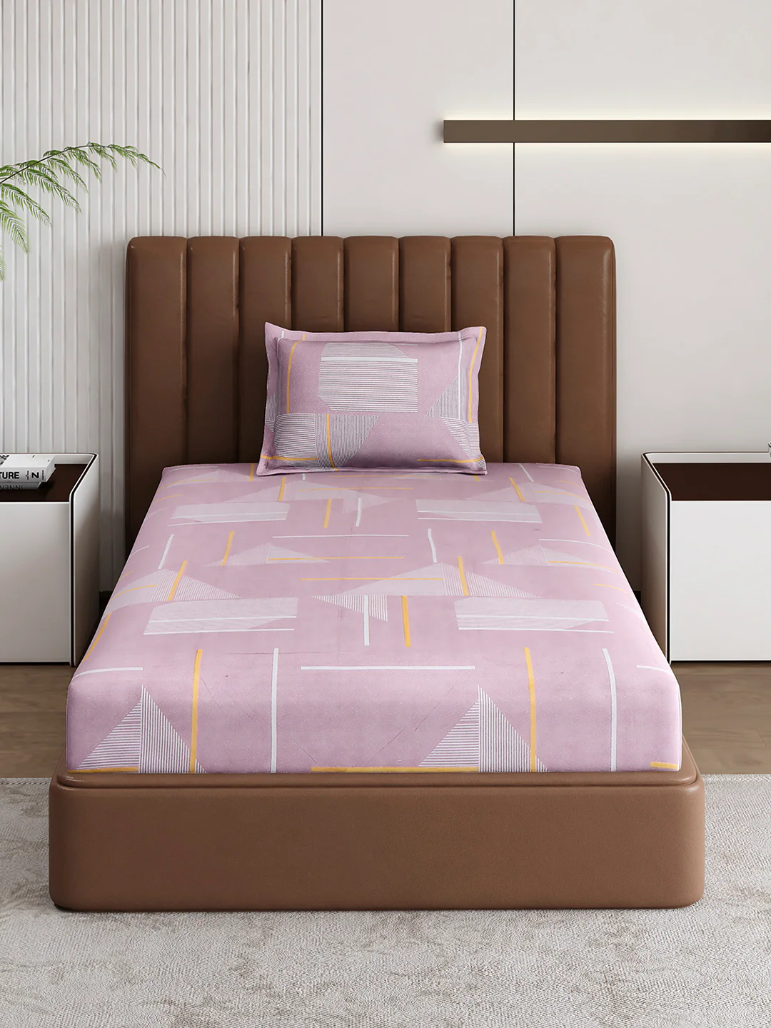 120 GSM Polyester Single Bedsheet with 1 Pillow Cover (Pixel) - Image 3