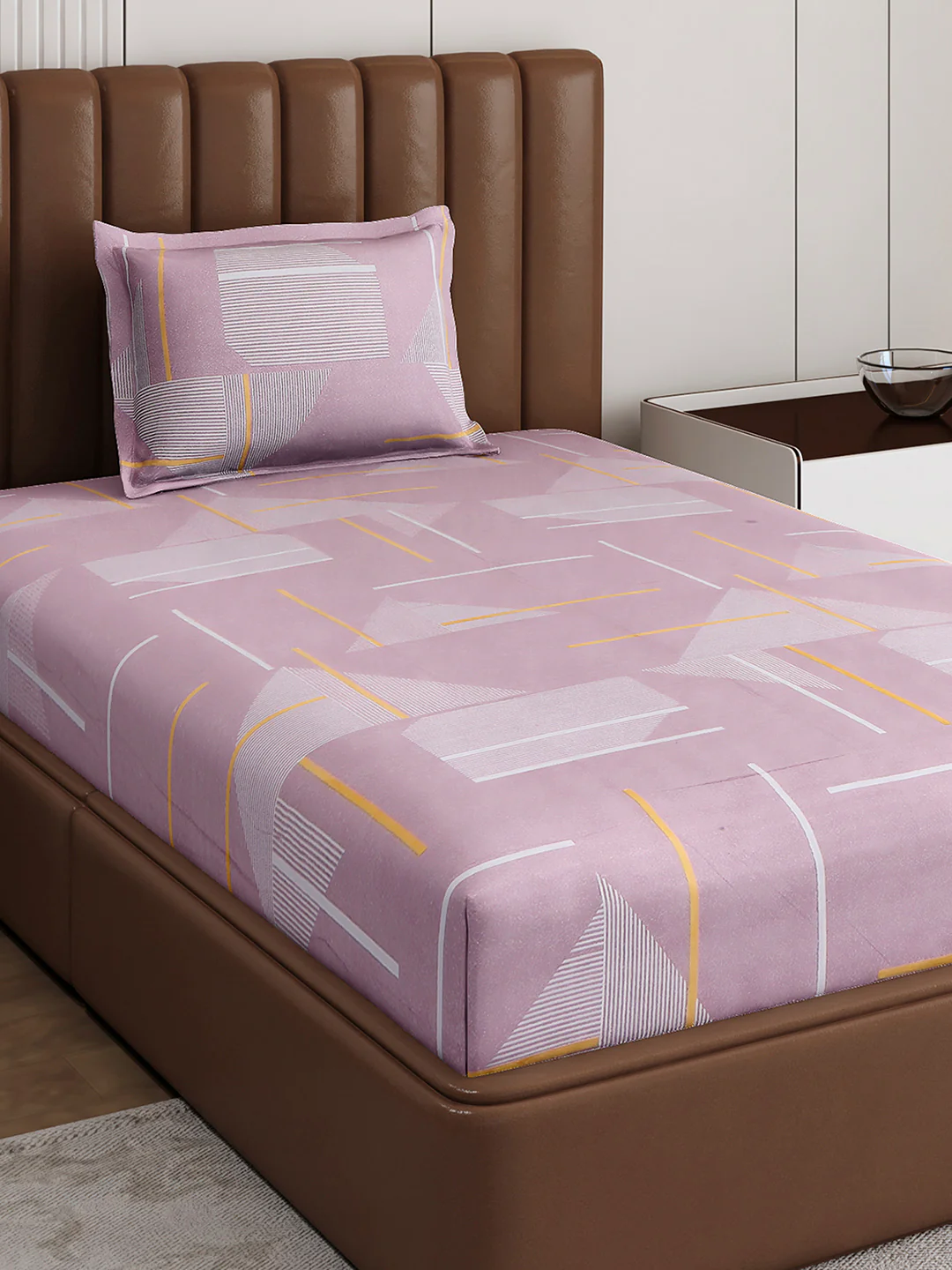 120 GSM Polyester Single Bedsheet with 1 Pillow Cover (Pixel) - Image 4