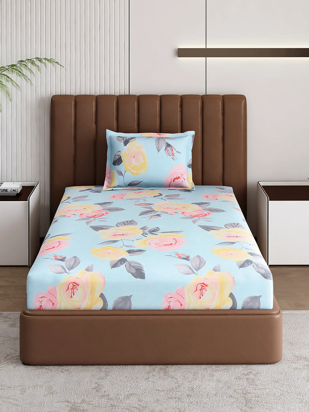 120 GSM Polyester Single Bedsheet with 1 Pillow Cover (Pixel) - Image 3