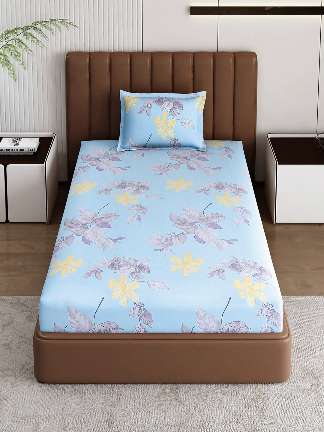 120 GSM Polyester Single Bedsheet with 1 Pillow Cover (Pixel) - Image 2