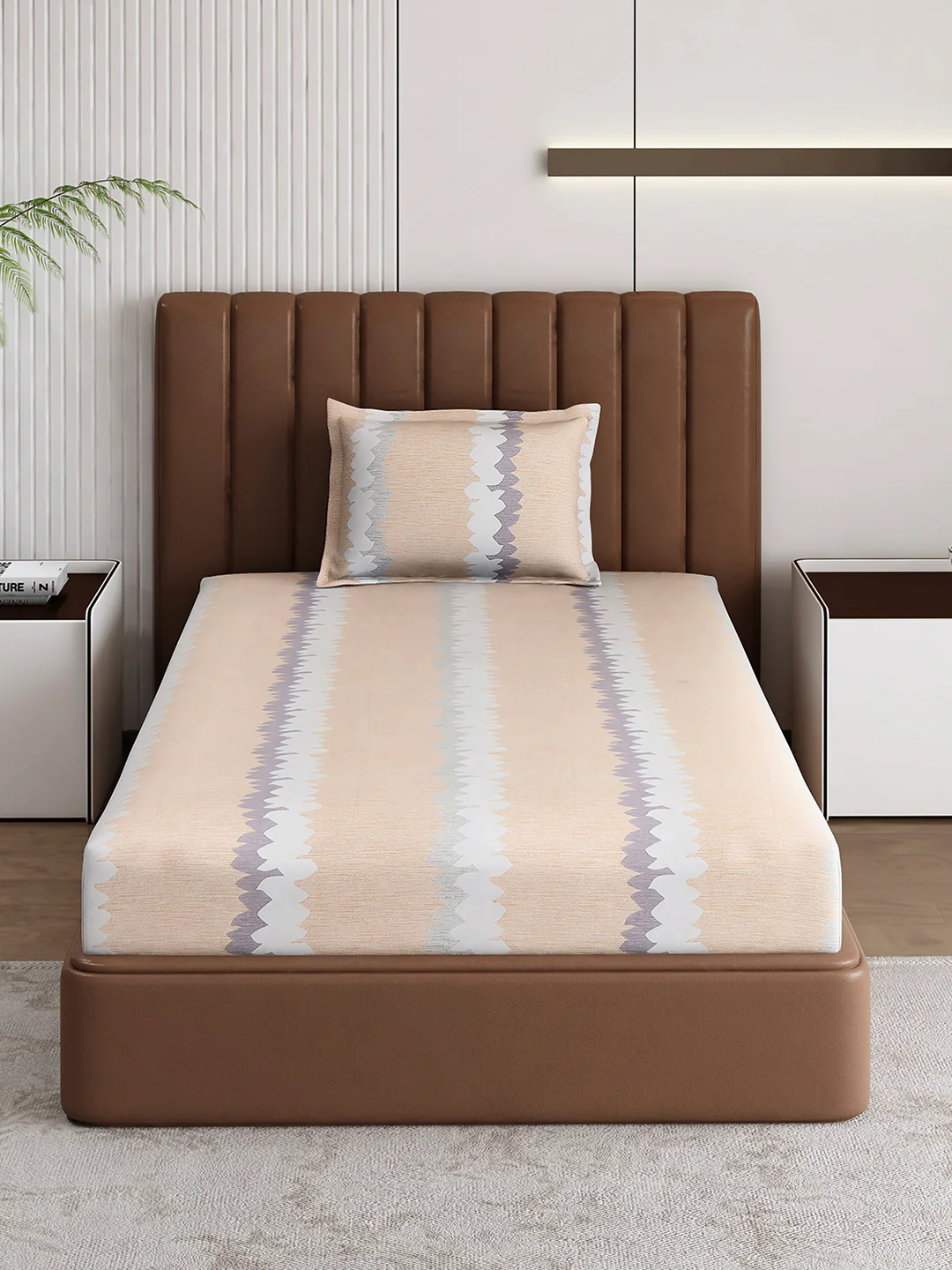 120 GSM Polyester Single Bedsheet with 1 Pillow Cover (Pixel) - Image 3