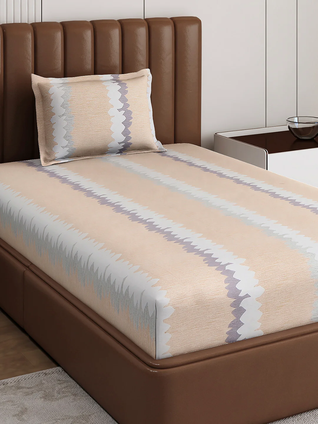 120 GSM Polyester Single Bedsheet with 1 Pillow Cover (Pixel) - Image 4