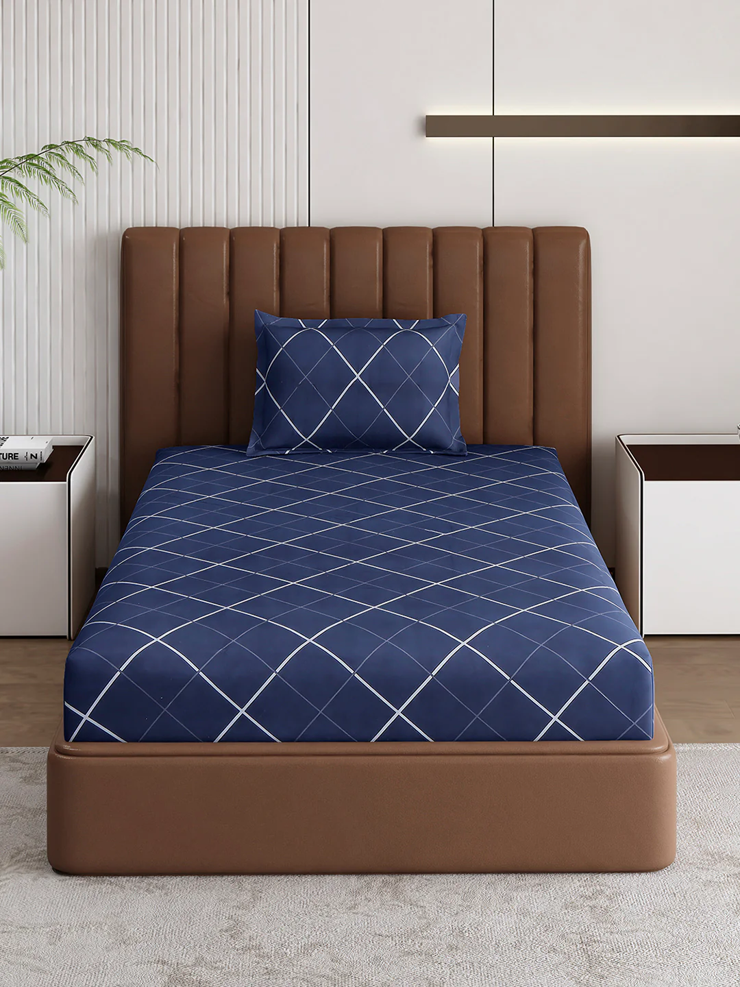 120 GSM Polyester Single Bedsheet with 1 Pillow Cover (Pixel) - Image 3