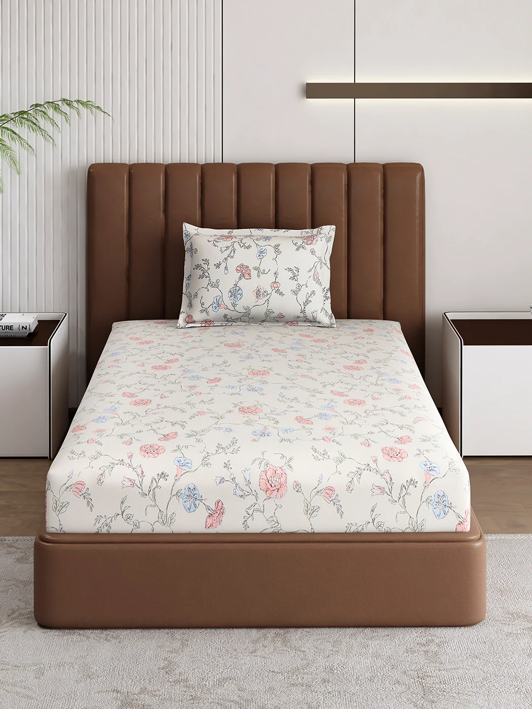120 GSM Polyester Single Bedsheet with 1 Pillow Cover (Pixel) - Image 3
