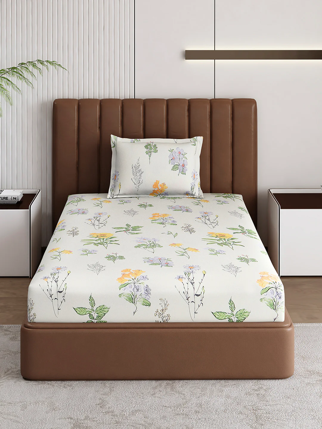 120 GSM Polyester Single Bedsheet with 1 Pillow Cover (Pixel) - Image 3