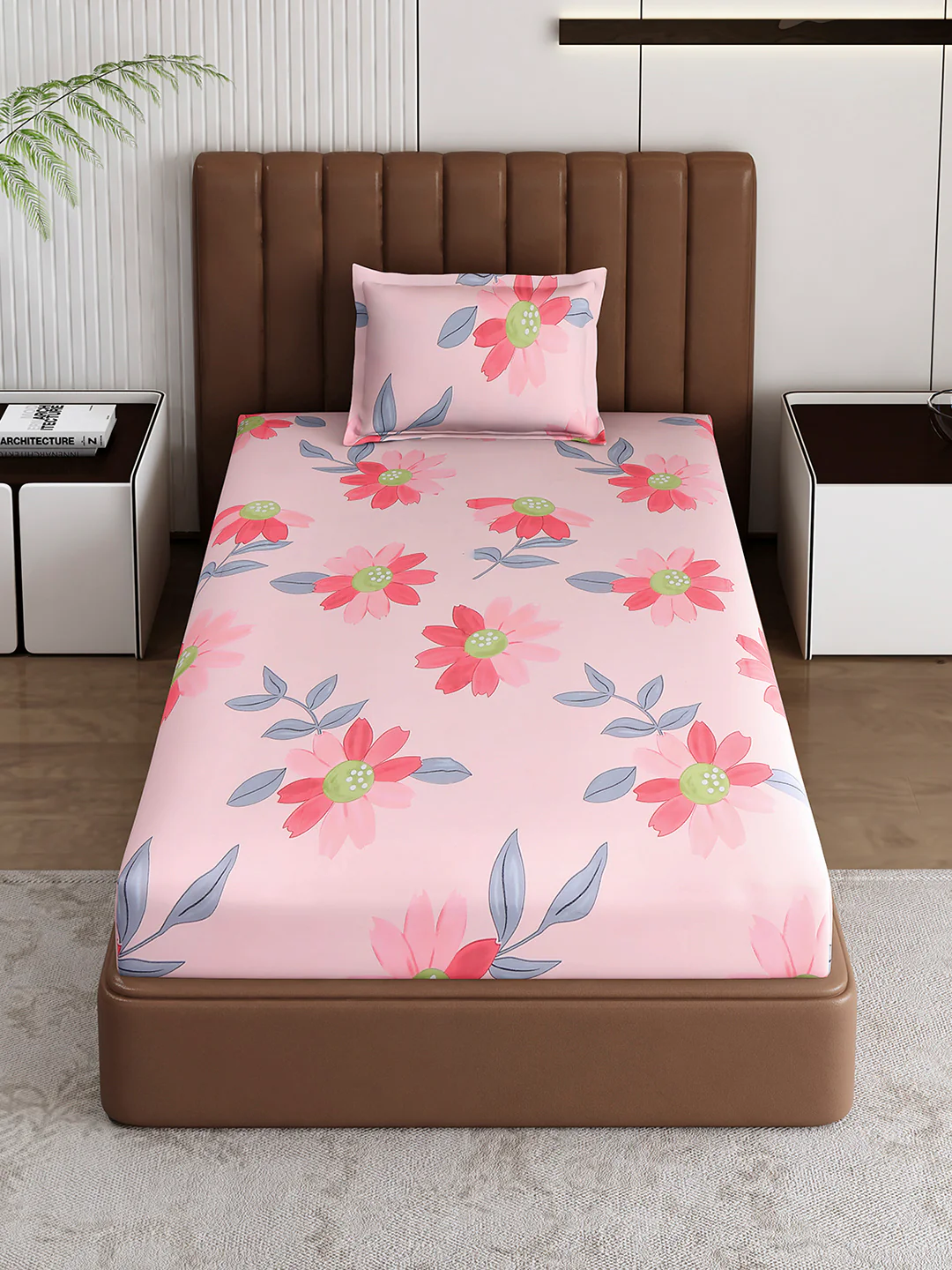 120 GSM Polyester Single Bedsheet with 1 Pillow Cover (Pixel) - Image 2