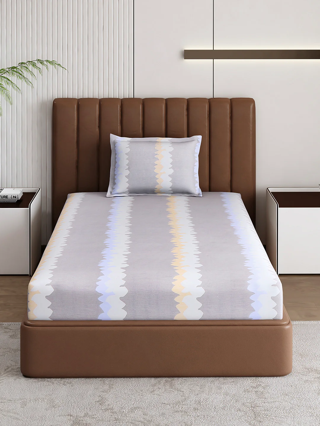120 GSM Polyester Single Bedsheet with 1 Pillow Cover (Pixel) - Image 3